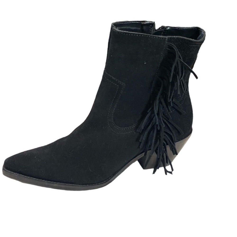 NWOB Coconuts by Matisse for Free People Black Suede Fringe Ankle Boots - Picture 7 of 12